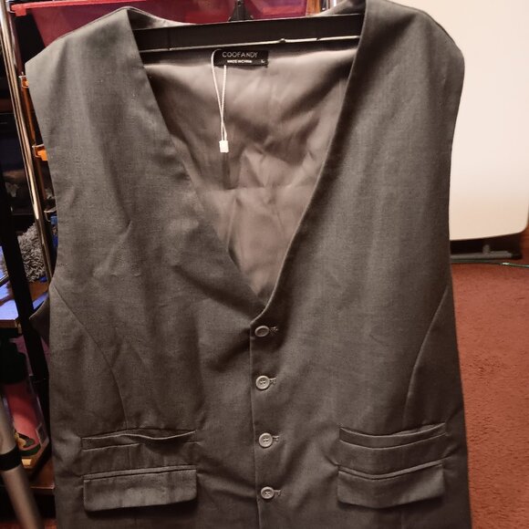 Formal Wear Vest Coofandy Gray,80% Polyester 20% Rayon NWT large *READ* - Picture 1 of 2